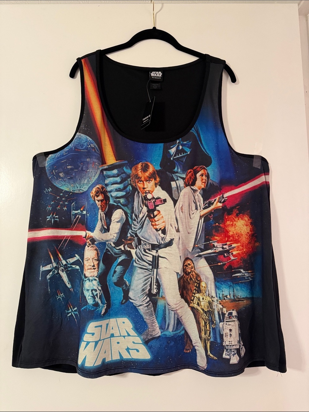 Torrid BNWT Size 3 Star Wars Graphic Tank Top Black/Blue